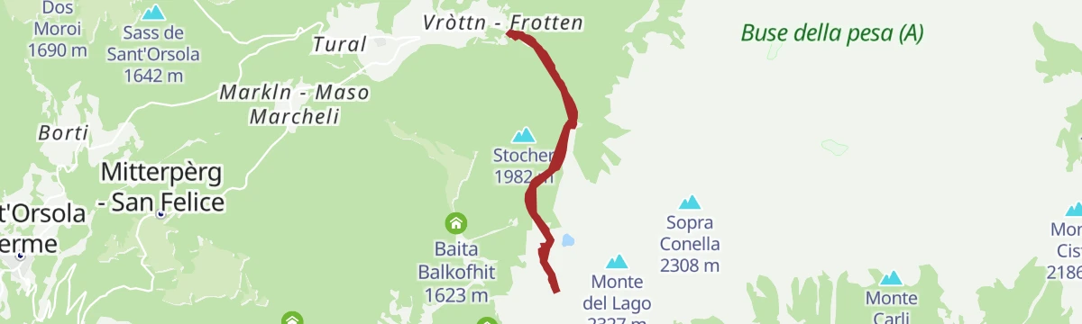 Route map: Ski mountaineering - Pizzo Alto